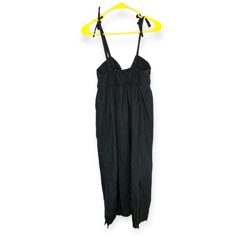 EMERSON FRY INDIA COLLECTION BLACK CAYMAN DRESS midi length organic linen sz XS - Picture 11 of 11